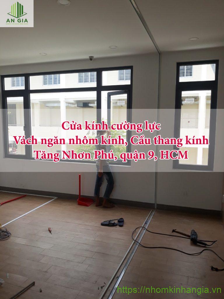 Cửa vách ngăn nhôm kính và cầu thang tăng nhơn phú quận 9